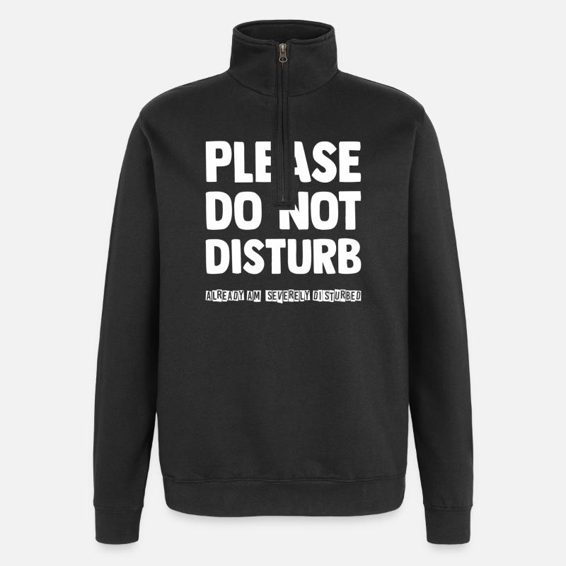 Please do not disturb - Quarter-Zip-Sweatshirt - Schwarz