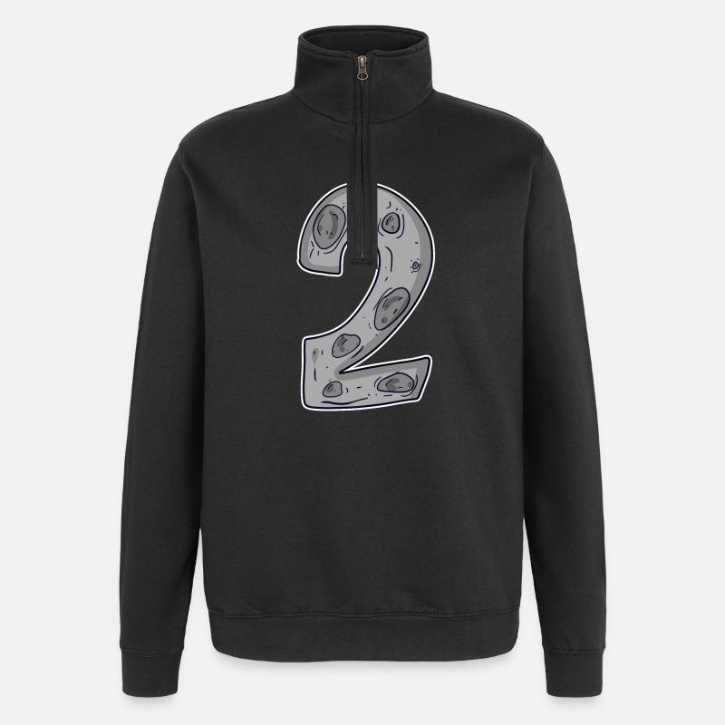 Deux - 2 - Nombre Nombre Lune - Sweat à zip 1/4 - noir