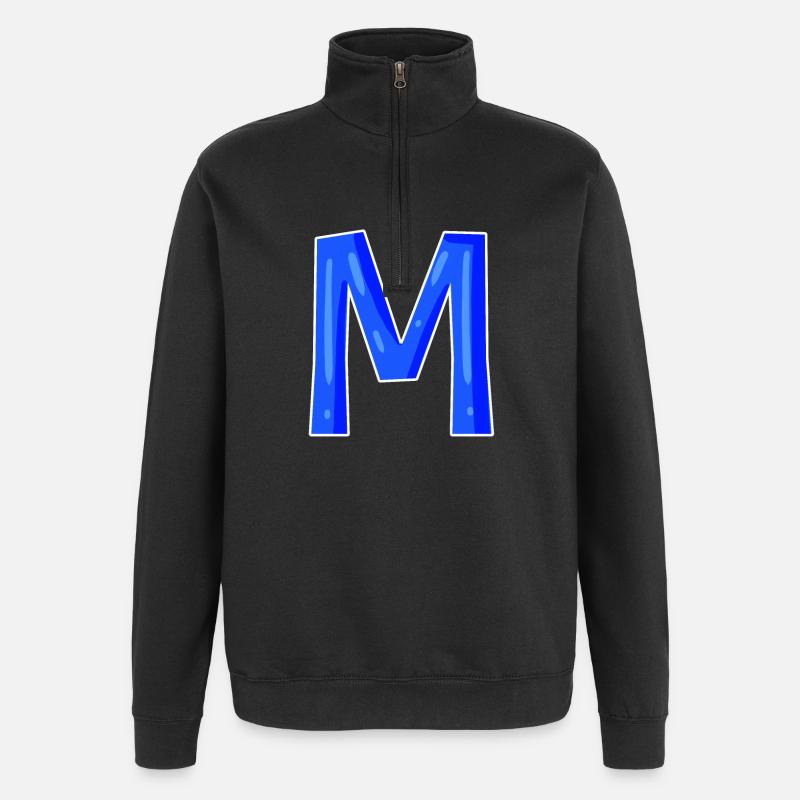 Lettre M - Lettre initiale M - Sweat à zip 1/4 - noir