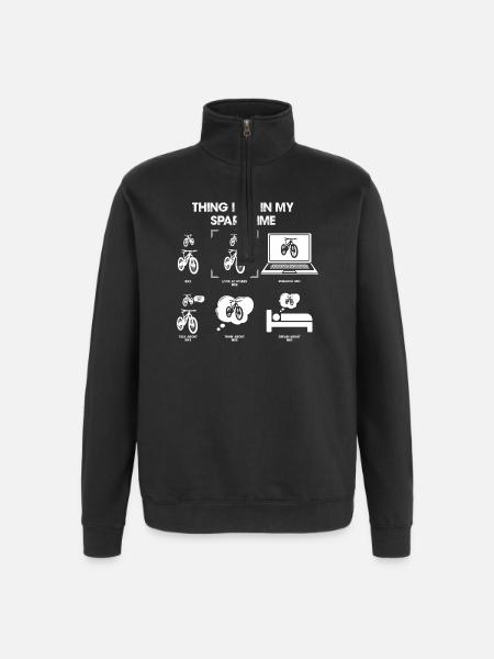 Bike-Denken in der Freizeit - Quarter-Zip-Sweatshirt - Schwarz