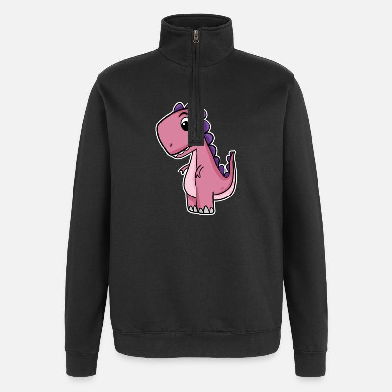 Dino Dinosaur - Quarter-Zip Sweatshirt - black