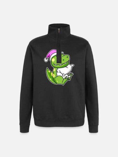 Dinosaur Tired Sleeping Sleeping Girl - Quarter-Zip Sweatshirt - black