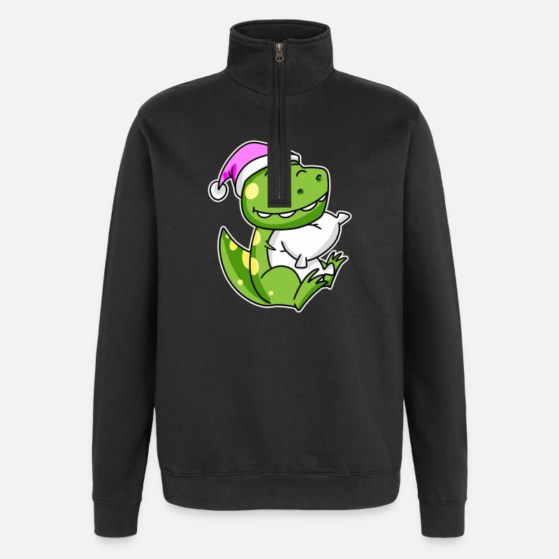 Dinosaur Tired Sleeping Sleeping Girl - Quarter-Zip Sweatshirt - black