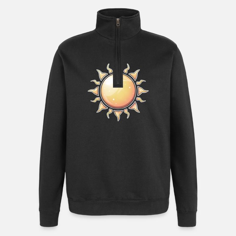 Rayonnant Sunburst Nature Design - Sweat à zip 1/4 - noir