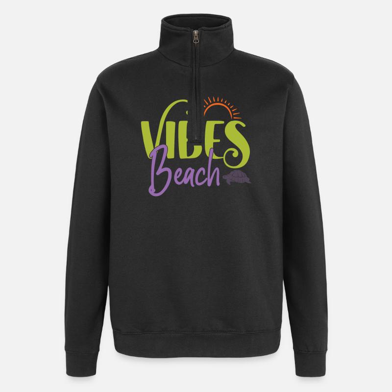 Beach Vibes - Quarter-Zip Sweatshirt - black