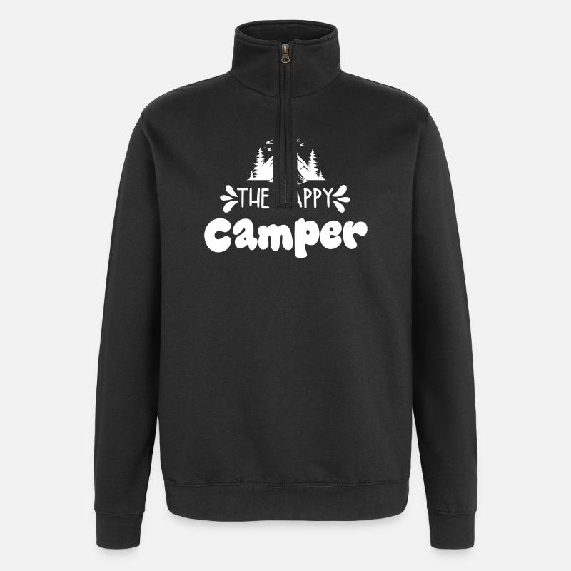 The happy Camper - Sweat à zip 1/4 - noir