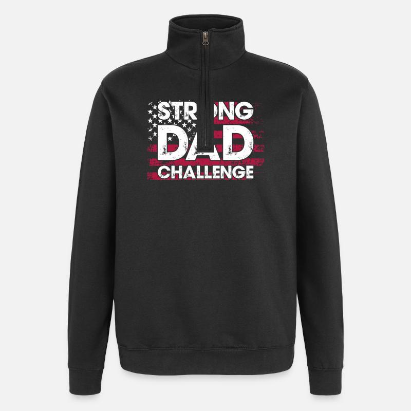 Strong Dad Challenge - Quarter-Zip Sweatshirt - black