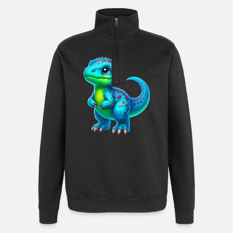 Dinosaure - Sweat à zip 1/4 - noir