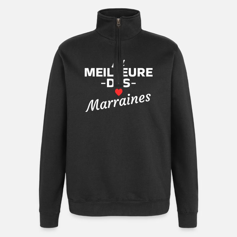La Meilleure des Marraines - Sweat à zip 1/4 - noir