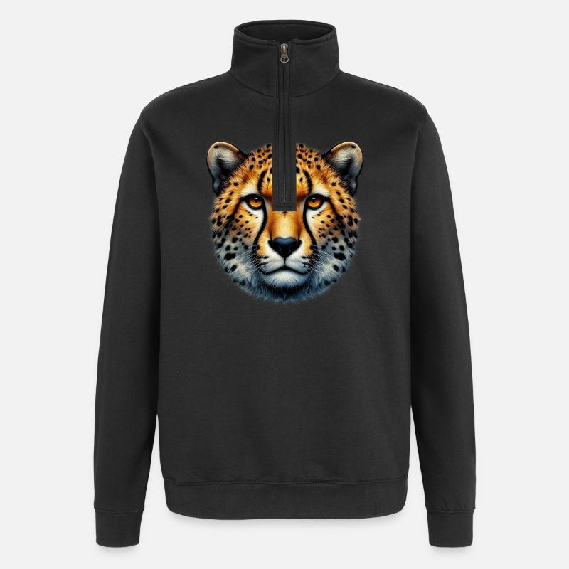 Guépard - Sweat à zip 1/4 - noir