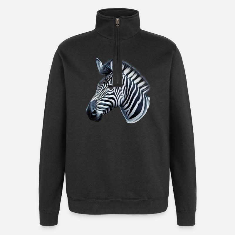 Zebra - Quarter-Zip Sweatshirt - black