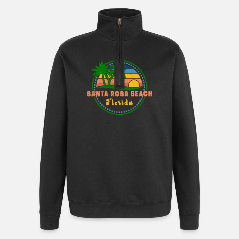 Plage de Santa Rosa - Sweat à zip 1/4 - noir