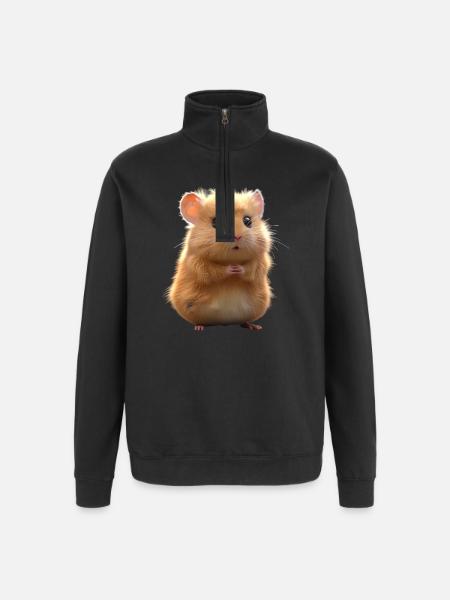 Hamster gnager gullhamster mark hamster hamster - Collegegenser med 1/4 glidelås - svart