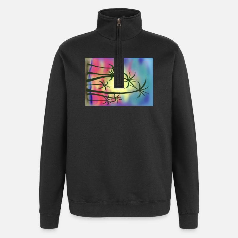 Palmen - Quarter-Zip-Sweatshirt - Schwarz