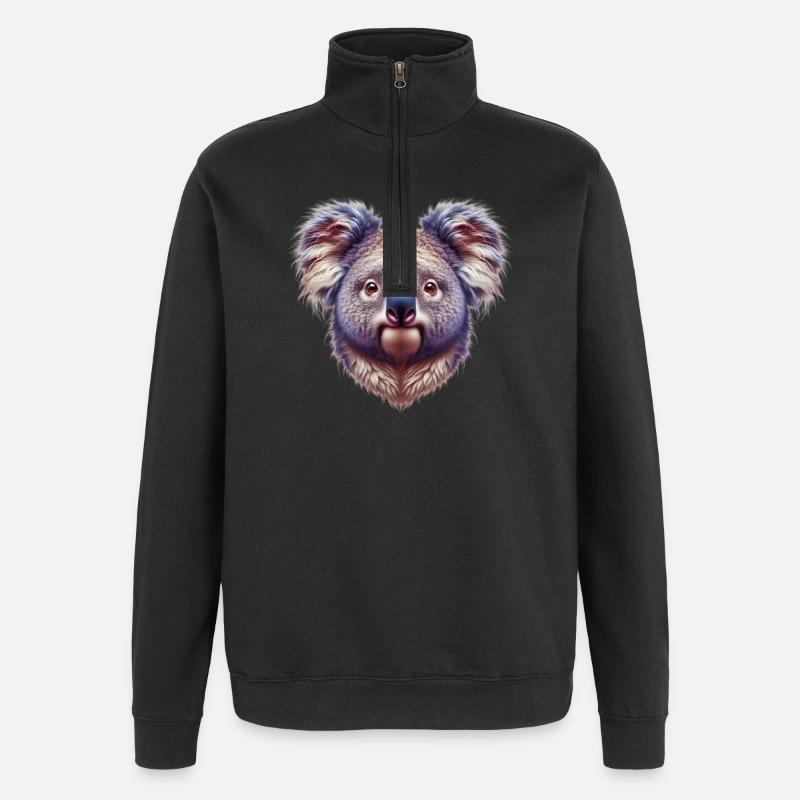 Koala - Quarter-Zip-Sweatshirt - Schwarz