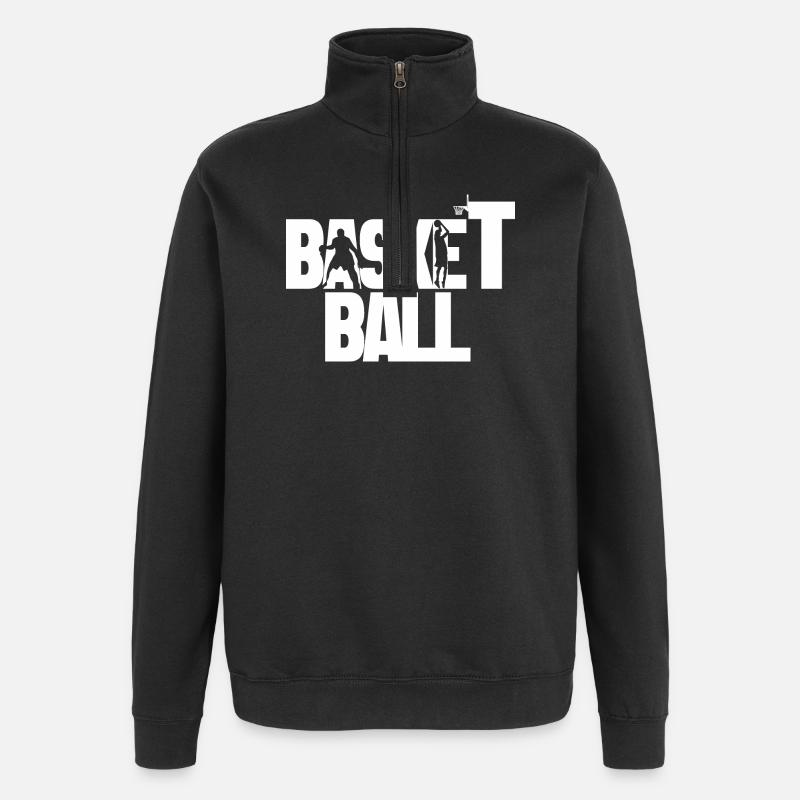 Basketball - Quarter-Zip-Sweatshirt - Schwarz