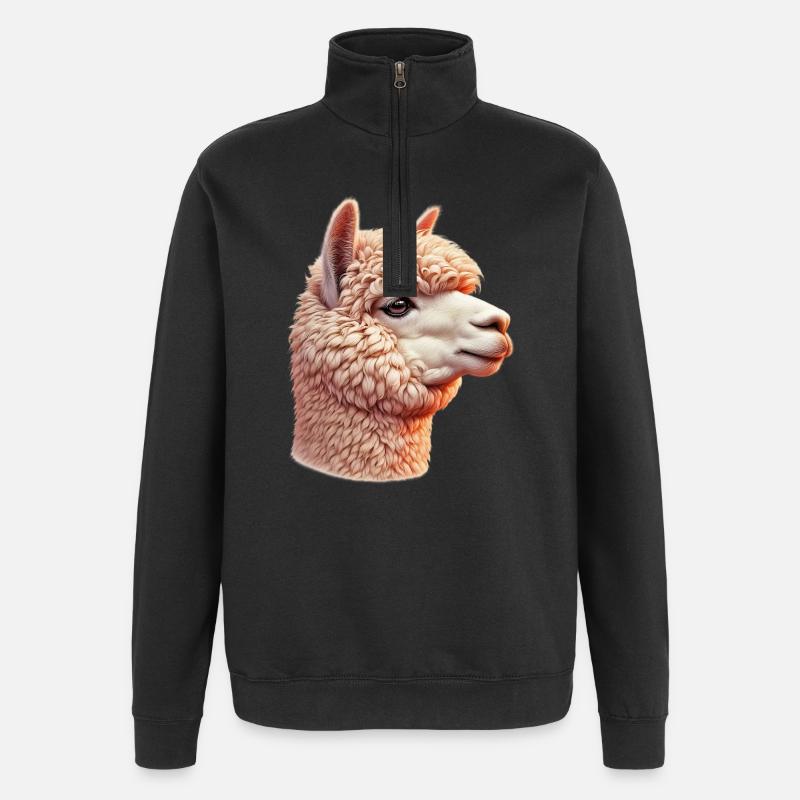 Alpaka - Quarter-Zip-Sweatshirt - Schwarz