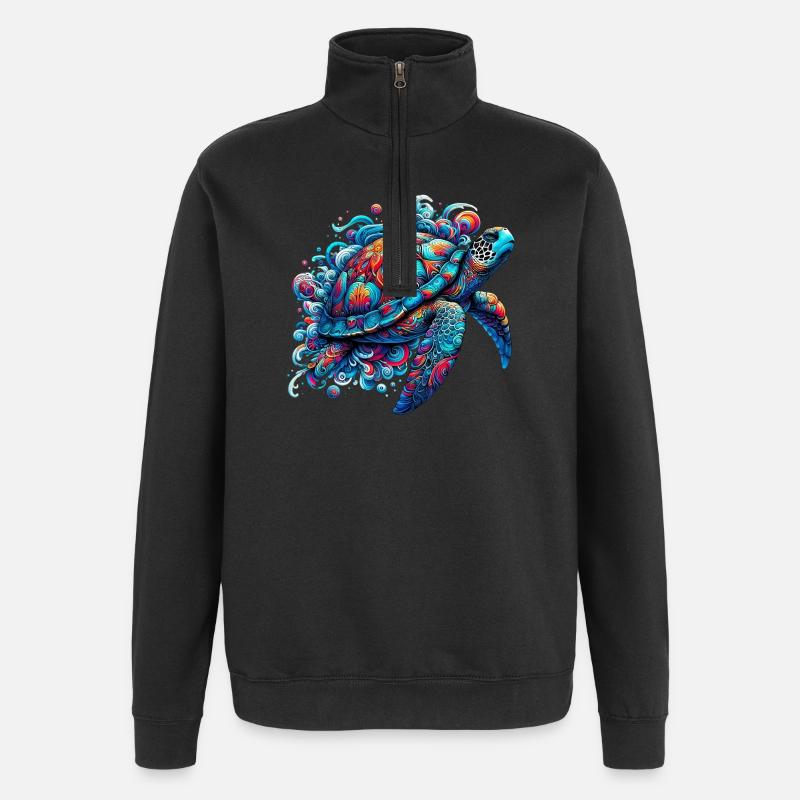 Tortue - Sweat à zip 1/4 - noir