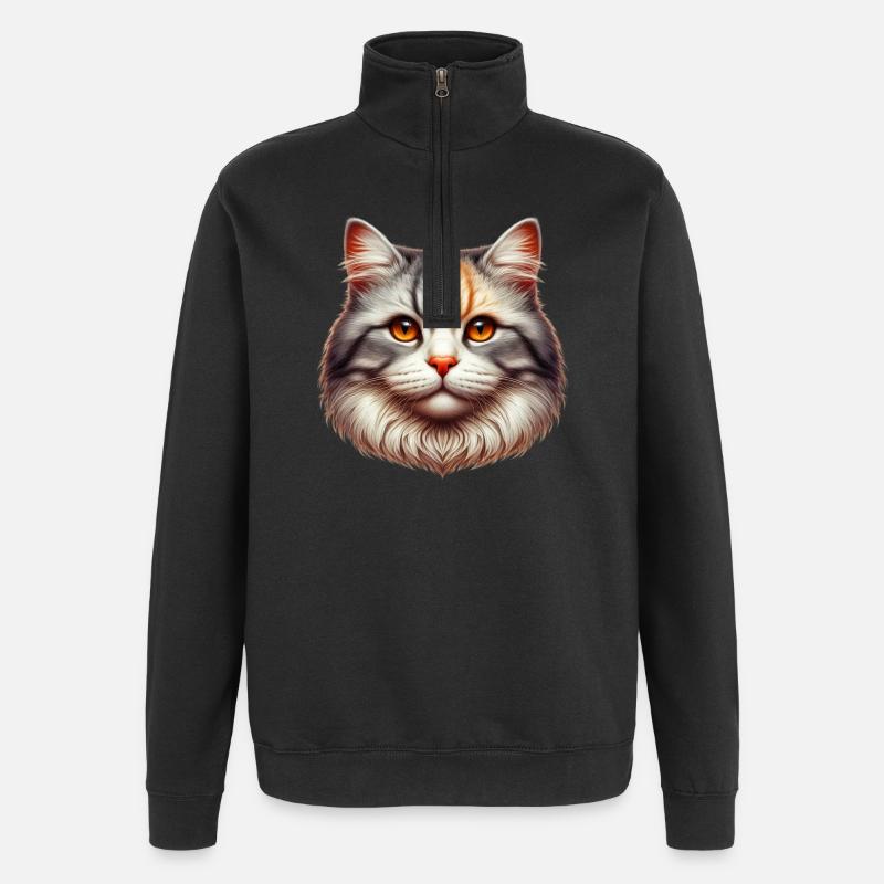 Cat - Quarter-Zip Sweatshirt - black