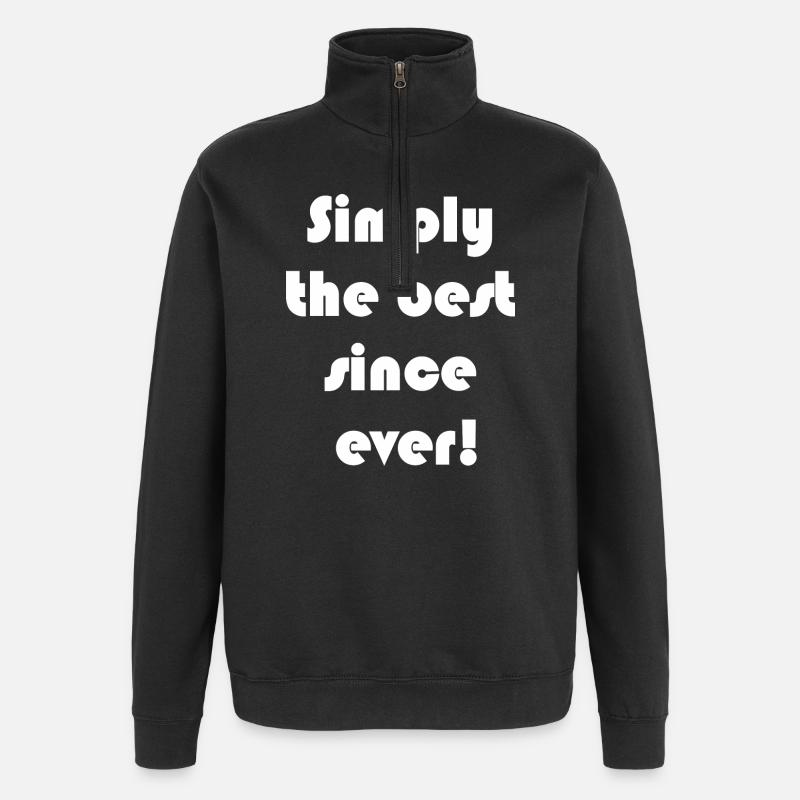 Slogan motivant clair : le meilleur - Sweat à zip 1/4 - noir