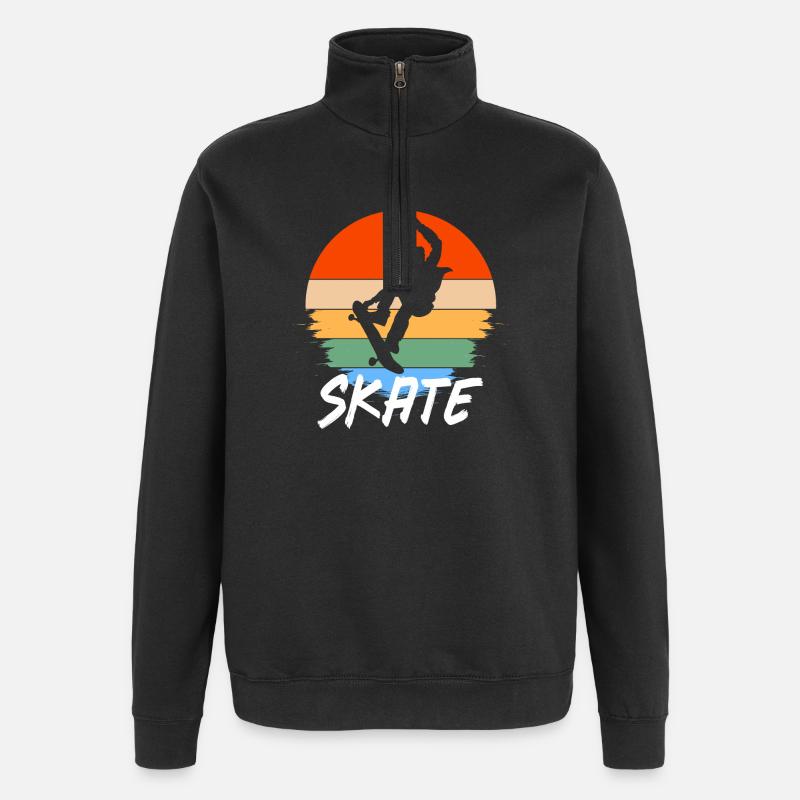 Skateboard - Quarter-Zip-Sweatshirt - Schwarz
