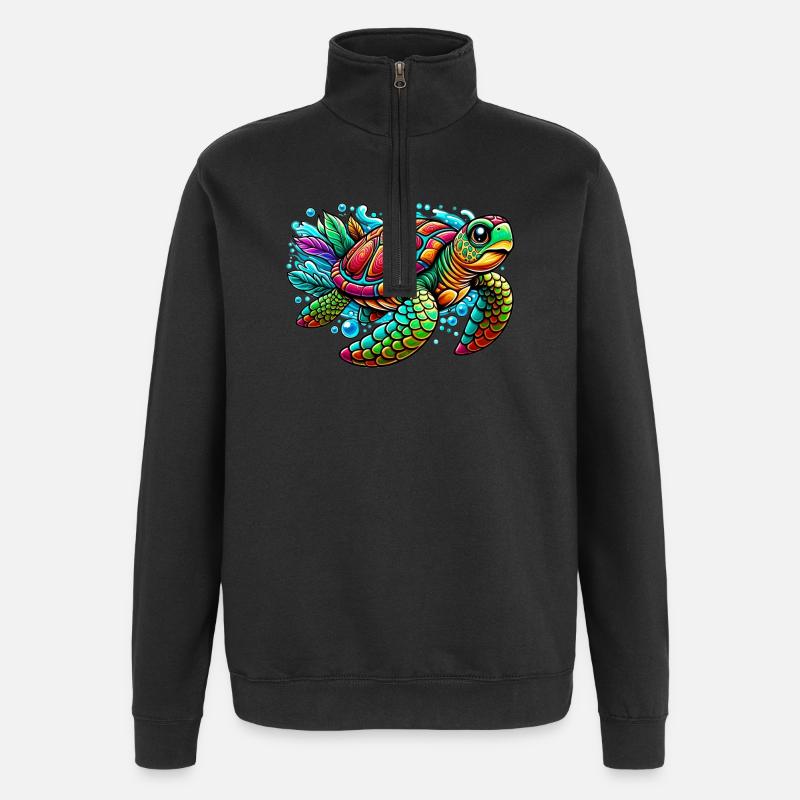 Tortue - Sweat à zip 1/4 - noir