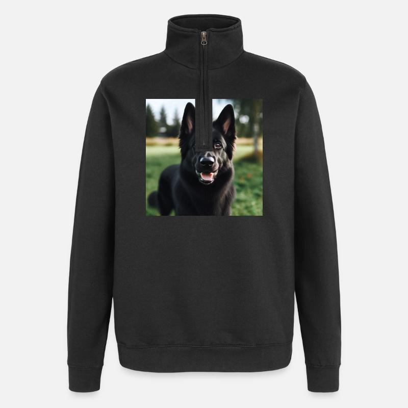 Black German Shepherd - Quarter-Zip Sweatshirt - black
