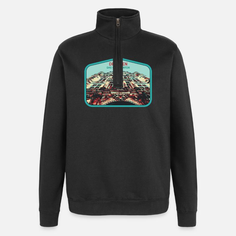 Illustration: Georgentor, Dresde - Sweat à zip 1/4 - noir