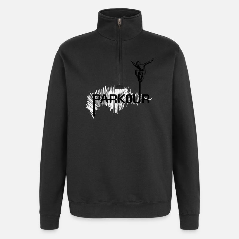 Parkour Ninja - noir-blanc - Sweat à zip 1/4 - noir