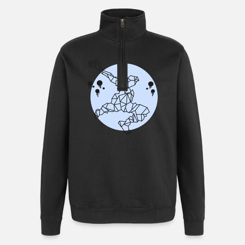 Sport - couleur - Sweat à zip 1/4 - noir