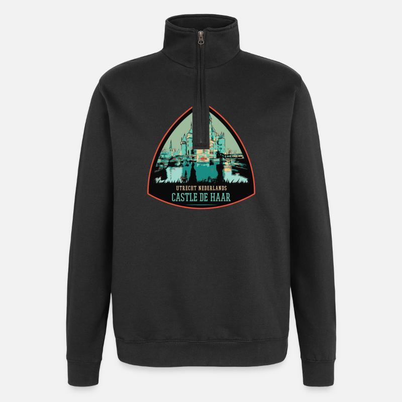 Château de Haar: Élégance hollandaise - Sweat à zip 1/4 - noir