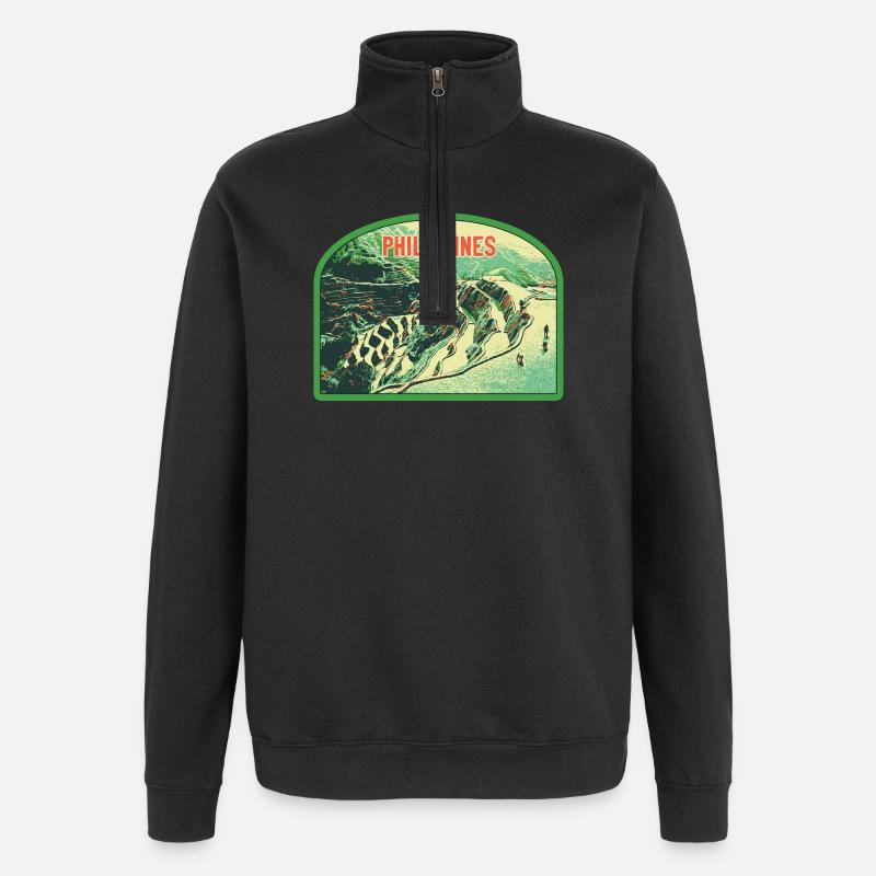 Majesté des Rizières en Terrasse, Philippines - Sweat à zip 1/4 - noir