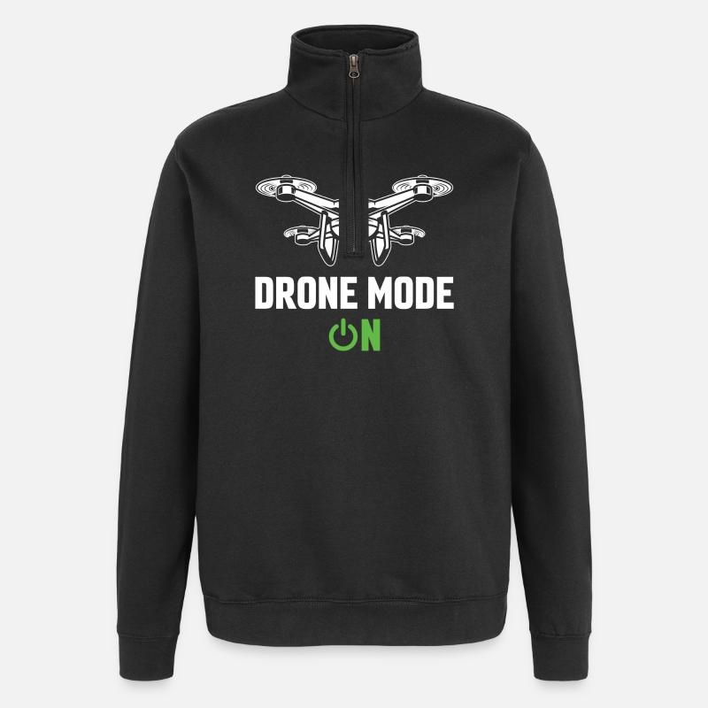Drohnen-Modus Ein - Quarter-Zip-Sweatshirt - Schwarz