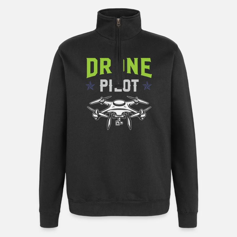 Pilote de drone - Sweat à zip 1/4 - noir