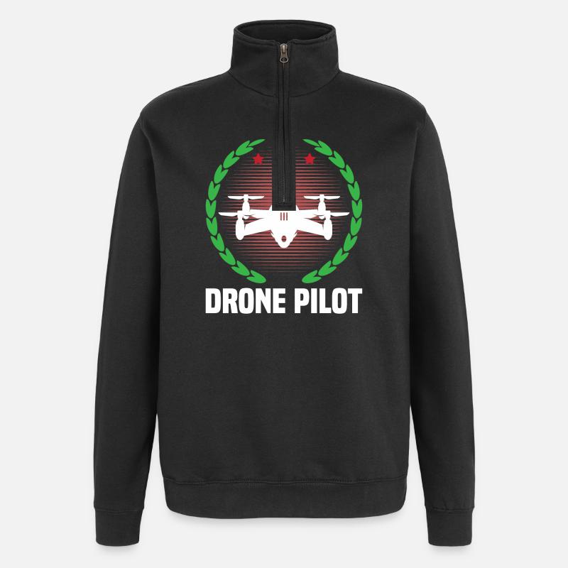 Drone Pilot - Quarter-Zip Sweatshirt - black