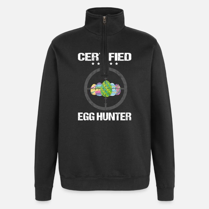 Certified Egg Hunter - Quarter-Zip-Sweatshirt - Schwarz