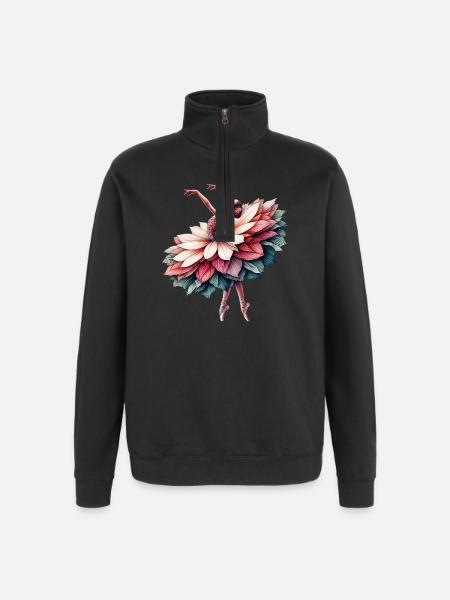 Ballet dancer with tutu - Quarter-Zip Sweatshirt - black