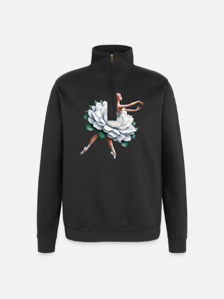 Danseuse de ballet avec tutu - Sweat à zip 1/4 - noir