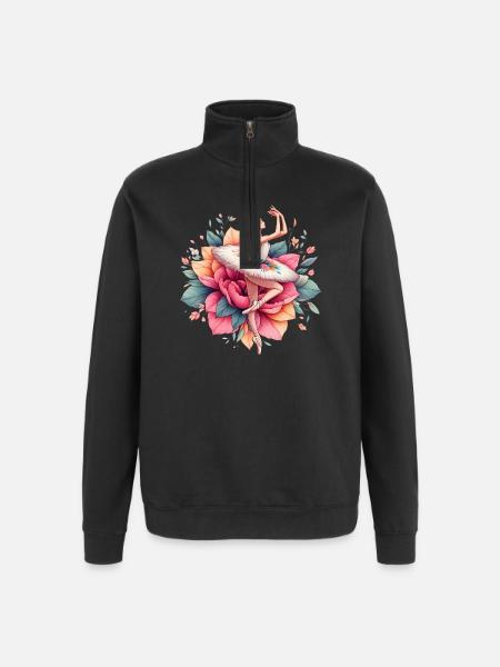 Ballet dancer with tutu - Quarter-Zip Sweatshirt - black