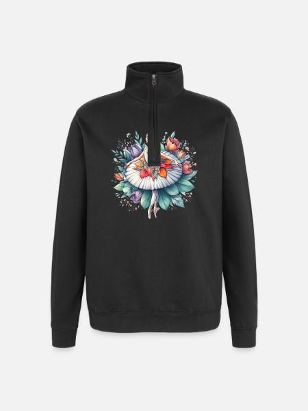 Ballet dancer with tutu - Quarter-Zip Sweatshirt - black