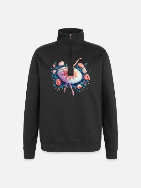 Ballet dancer with tutu - Quarter-Zip Sweatshirt - black