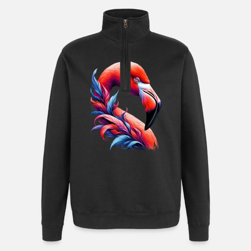 Flamant - Sweat à zip 1/4 - noir