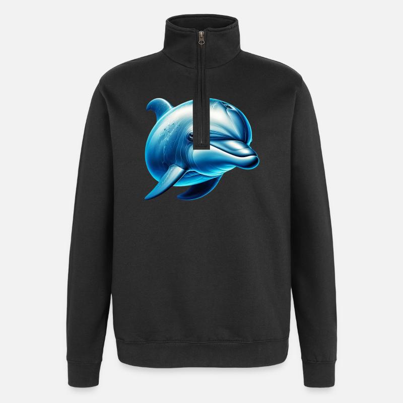 Dolphin - Quarter-Zip Sweatshirt - black