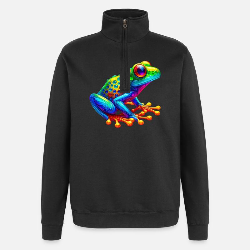 Grenouille - Sweat à zip 1/4 - noir