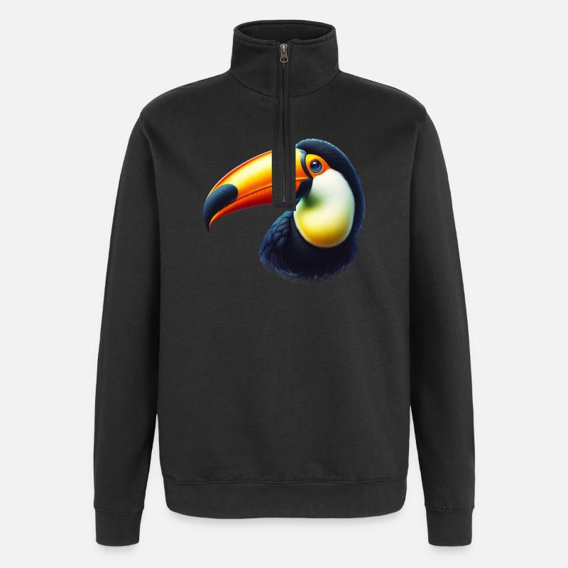 Toucan - Sweat à zip 1/4 - noir