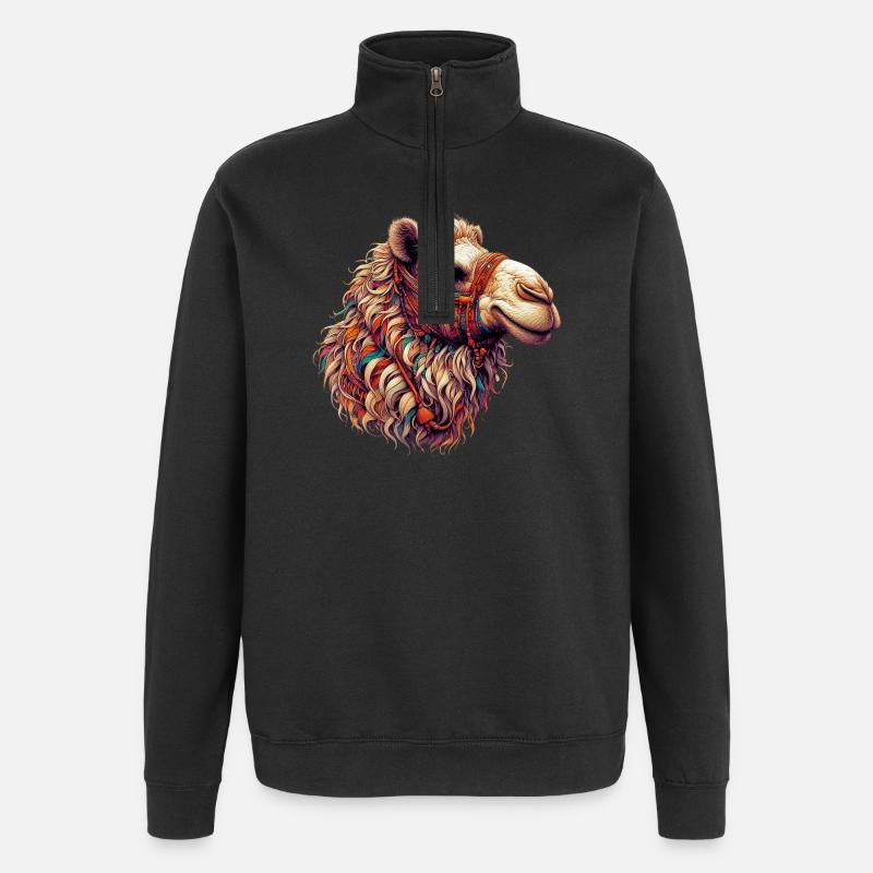 Camel - Quarter-Zip Sweatshirt - black