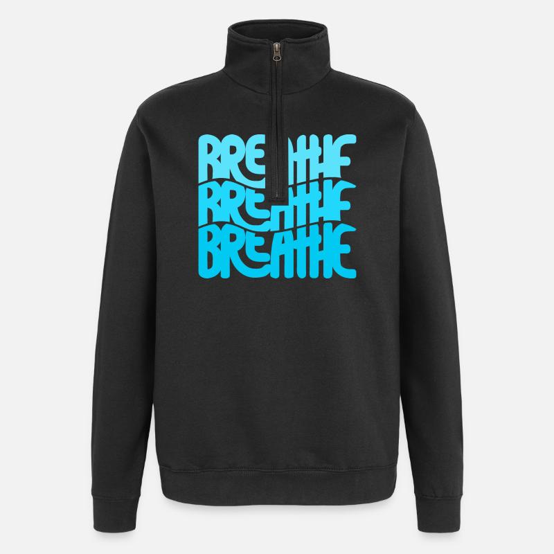 Atmen - Quarter-Zip-Sweatshirt - Schwarz