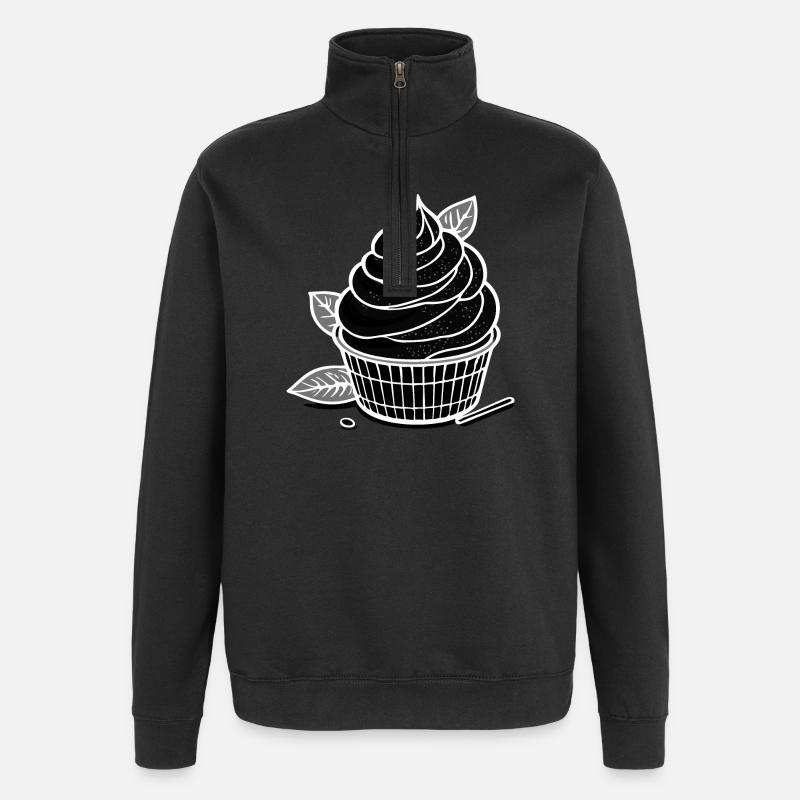 Crème glacée au matcha - Sweat à zip 1/4 - noir