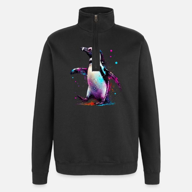 Pinguin - Quarter-Zip-Sweatshirt - Schwarz