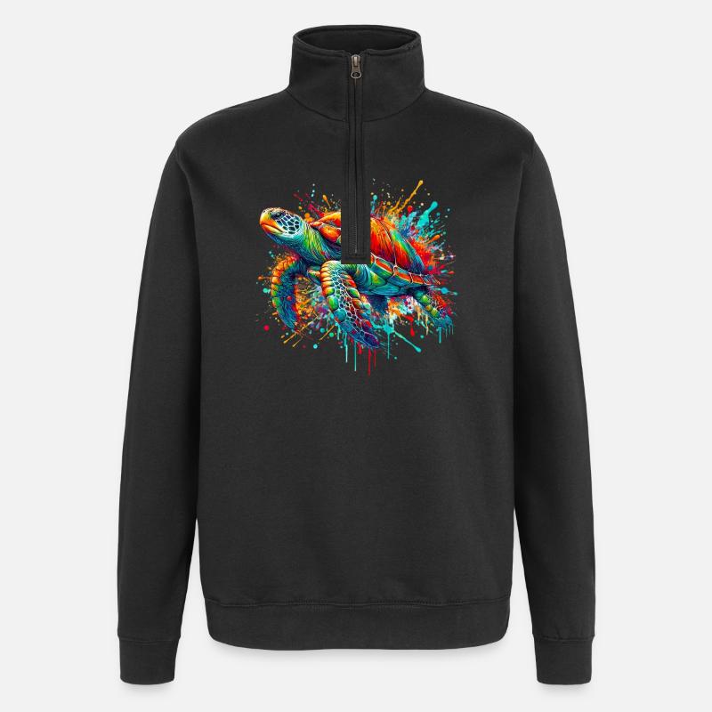 Turtle - Quarter-Zip Sweatshirt - black